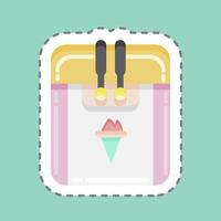 Sticker line cut Ice Cream Machine. suitable for Kitchen Appliances symbol. simple design editable. design template vector. simple illustration vector