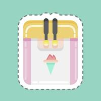 Máquina de helados de corte de línea de pegatinas. adecuado para el símbolo de electrodomésticos de cocina. diseño simple editable. vector de plantilla de diseño. ilustración sencilla