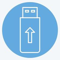 Icon Flashdisk. suitable for Computer Components symbol. blue eyes style. simple design editable. design template vector. simple illustration vector