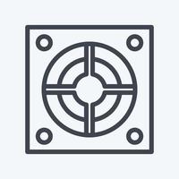 Icon Power Supply. suitable for Computer Components symbol. line style. simple design editable. design template vector. simple illustration vector