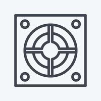 Icon Power Supply. suitable for Computer Components symbol. line style. simple design editable. design template vector. simple illustration vector