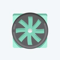 ventilador de icono. adecuado para el símbolo de los componentes de la computadora. estilo plano diseño simple editable. vector de plantilla de diseño. ilustración sencilla