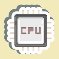 Sticker CPU. suitable for Computer Components symbol. simple design editable. design template vector. simple illustration vector