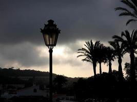 public street lamps backlit on a white background photo