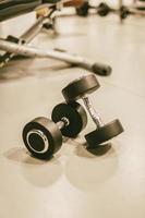 Dumbbells in the gym photo