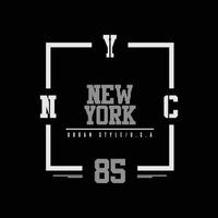 diseño de camiseta de vector de tipografía de ilustración de ciudad de nueva york