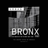 Bronx t-shirt and apparel design vector