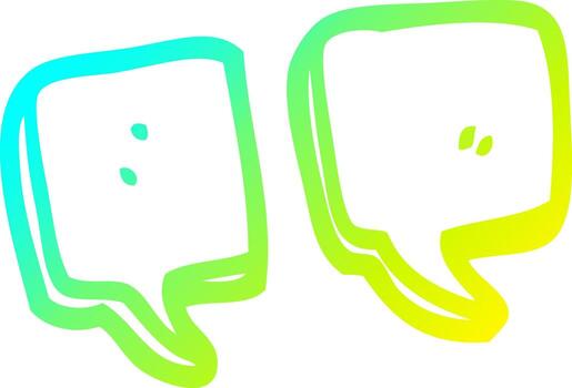 cold gradient line drawing cartoon quotation marks vector