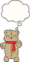 cartoon teddy bear and thought bubble vector