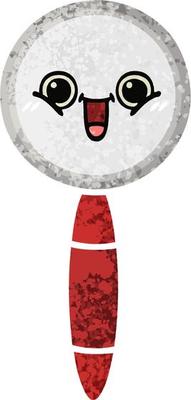 retro illustration style cartoon magnifying glass