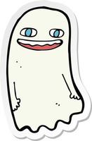 sticker of a funny cartoon ghost vector