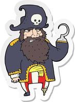 sticker of a cartoon pirate vector