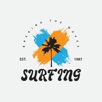 Surfing illustration typography. perfect for t shirt design vector