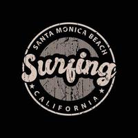 tipografía de ilustración de playa surfng. perfecto para el diseño de camisetas vector