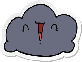 sticker of a cartoon cloud vector