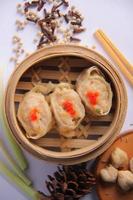 Chicken Dim Sum with Delicious Sauce, Tasty and Juicy Chinese Food photo