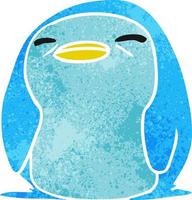 retro cartoon kawaii of a cute penguin vector