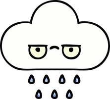 comic book style cartoon rain cloud vector