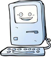 cartoon old computer vector