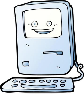 cartoon old computer