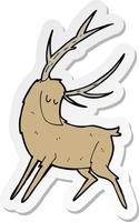 sticker of a cartoon stag vector