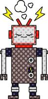 comic book style cartoon dancing robot vector