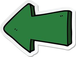 sticker of a cartoon pointing arrow vector