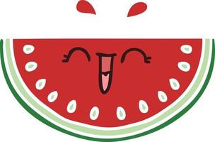 quirky hand drawn cartoon watermelon vector