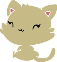 cartoon of cute kawaii kitten vector