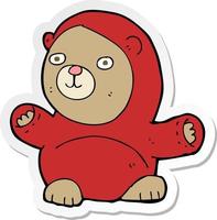 sticker of a cartoon teddy bear vector