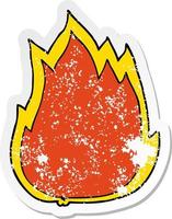 distressed sticker of a cartoon fire vector