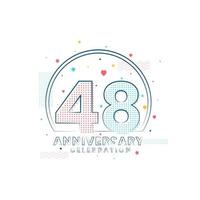 48 years Anniversary celebration, Modern 48 Anniversary design vector