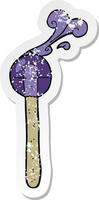 retro distressed sticker of a cartoon lollipop vector