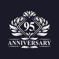 95 years Anniversary Logo, Luxury floral 95th anniversary logo. vector