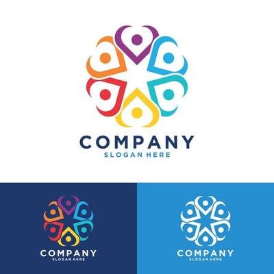 People and unity logo symbol for social media, teamwork, alliance, Connect, Family, Community, people, network and social icon Vector Logo Design Template Elements
