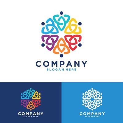 People and unity logo symbol for social media, teamwork, alliance, Connect, Family, Community, people, network and social icon Vector Logo Design Template Elements