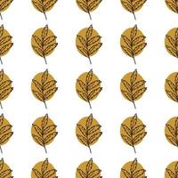 pattern in the style of line art rowan leaves vector