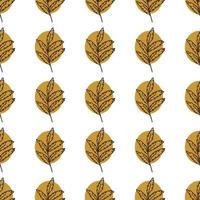 pattern in the style of line art rowan leaves vector