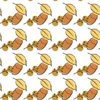 pattern in the style of line art from autumn elements leaves twigs vector