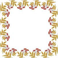 square rowan twig frame for poster banner postcard vector