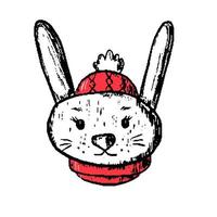 Sketch Christmas rabbit.eps vector