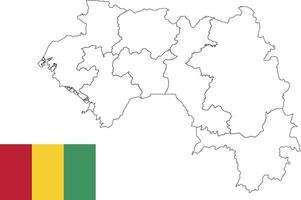 mapa y bandera de guinea vector