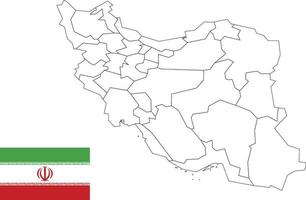 map and flag of Iran vector