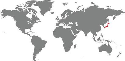 Japan map on the world map vector