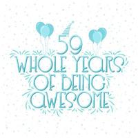 59 Years Birthday and 59 years Anniversary Celebration Typo vector