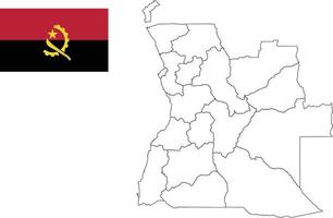 map and flag of Angola vector