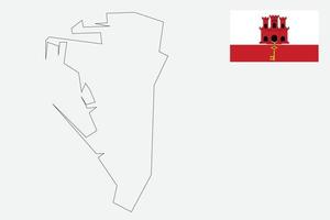 map and flag of Gibraltar vector