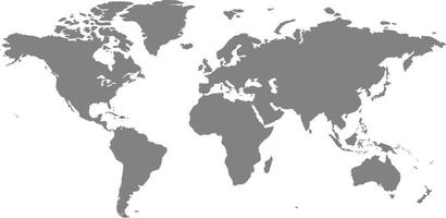 mapa de república dominicana en el mapa mundial vector