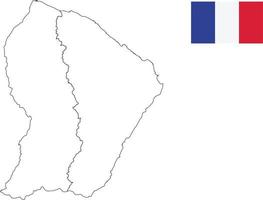 map and flag of French Guiana vector