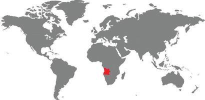 Angola map on the world map